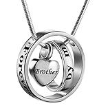 Cremation Jewelry No Longer by My Side, Forever in My Heart Carved Locket Cremation Urn Memorial Necklace Keepsake Urn Pendant for Dad (Brother)