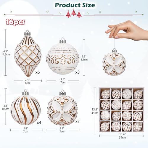 Boules de Noël rustiques style vintage bronze, lot de 12 suspensions