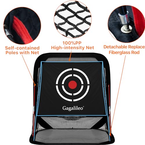 Golf Practice Hitting Nets for Backyard Driving Indoor Use Heavy Duty Practice Golf Driving Nets for Backyard Premium Portable Golf Impact Nets Cages with Frame and Net for Men