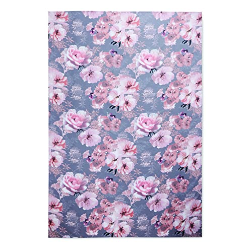 Catherine Lansfield Dramatic Floral 137x178cm Wipe Clean Cotton Table Cloth Grey - Image 2