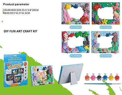 VBM Plaster Photo Frame Painting Kit Creature DIY Drawing Fun Kids Projects Photo Frame DIY Kit Personalised Frames,Painting Tools Set, Decorative Painting Kit, Living Hall Decorative Frame Item 1