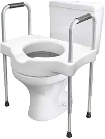 Assento Sanitario Elevado Com Barras Laterais Ajustaveis Suporte Para Idosos E Necessidades Especiais
