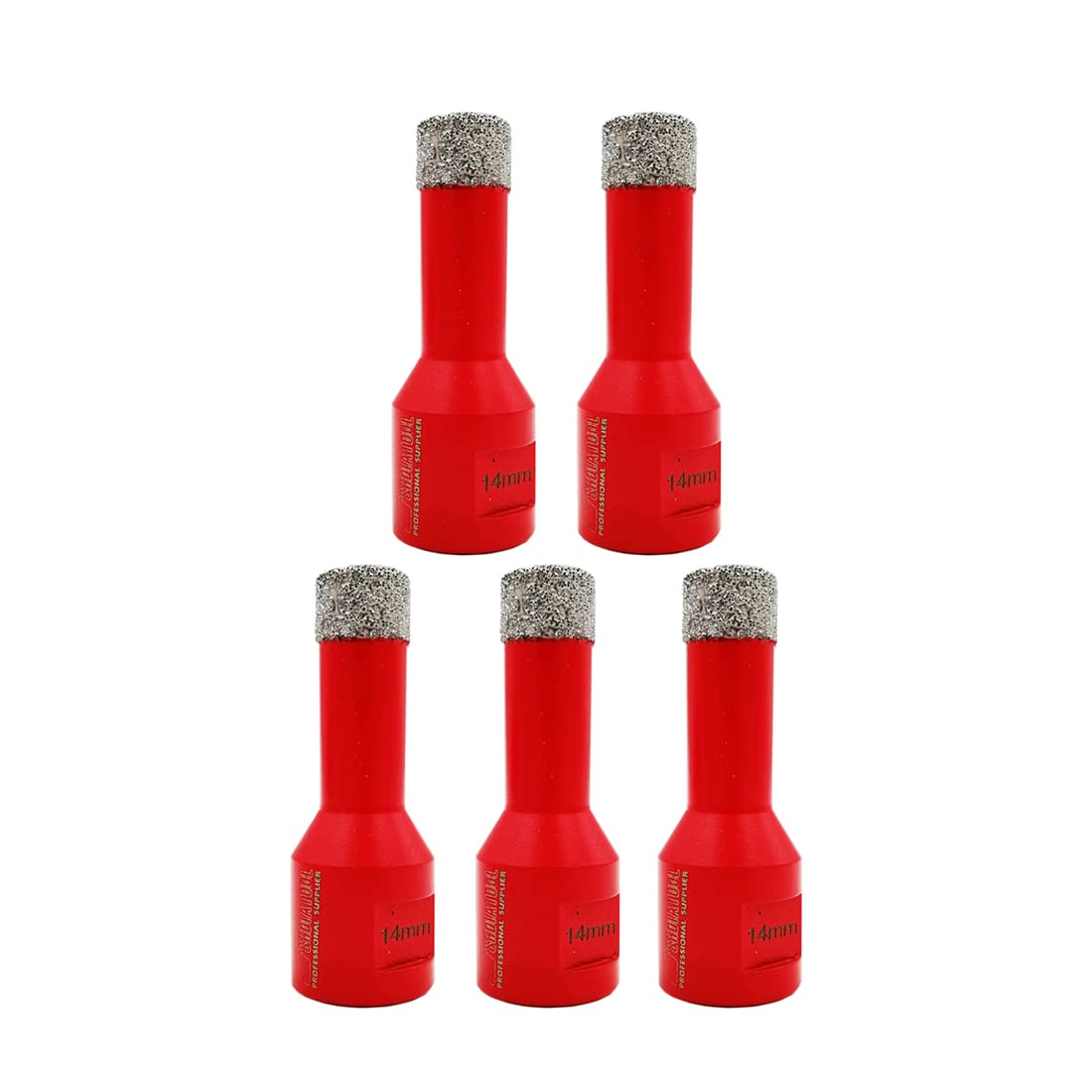 SHDIATOOL Diamond Core Drill Bit,Hole Saw Diameter 14mm 3/5" M14 Thread Vacuum Brazed for Concrete Granite Marble Porcelain Tile Masonry Brick,5PCS