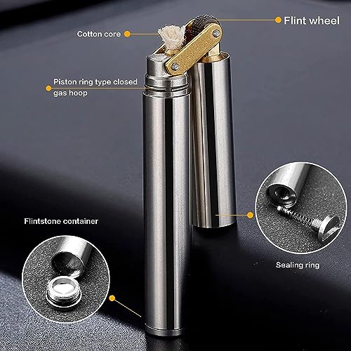 Encendedor soplete recargable 2 piezas negro zinc miniatura 3