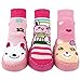 Produktbild Adorel Baby Hüttenschuhe Gefüttert Socken Rutschfest 3 Paar Pink Häschen 21-22 (Herstellergröße 14)