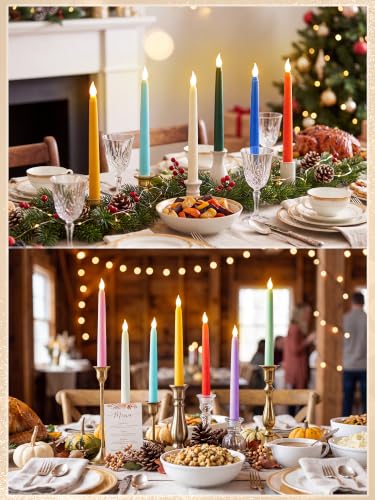Image of Treela Battery Operated LED Taper Candles,Basic,8 Inch,Pastel