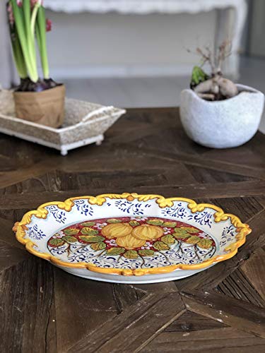 CERAMICHE D'ARTE PARRINI - Italian Ceramic Serving Tray Bowl Plate Art Pottery Hand Painted Lemons Made in ITALY Tuscan - Image 4