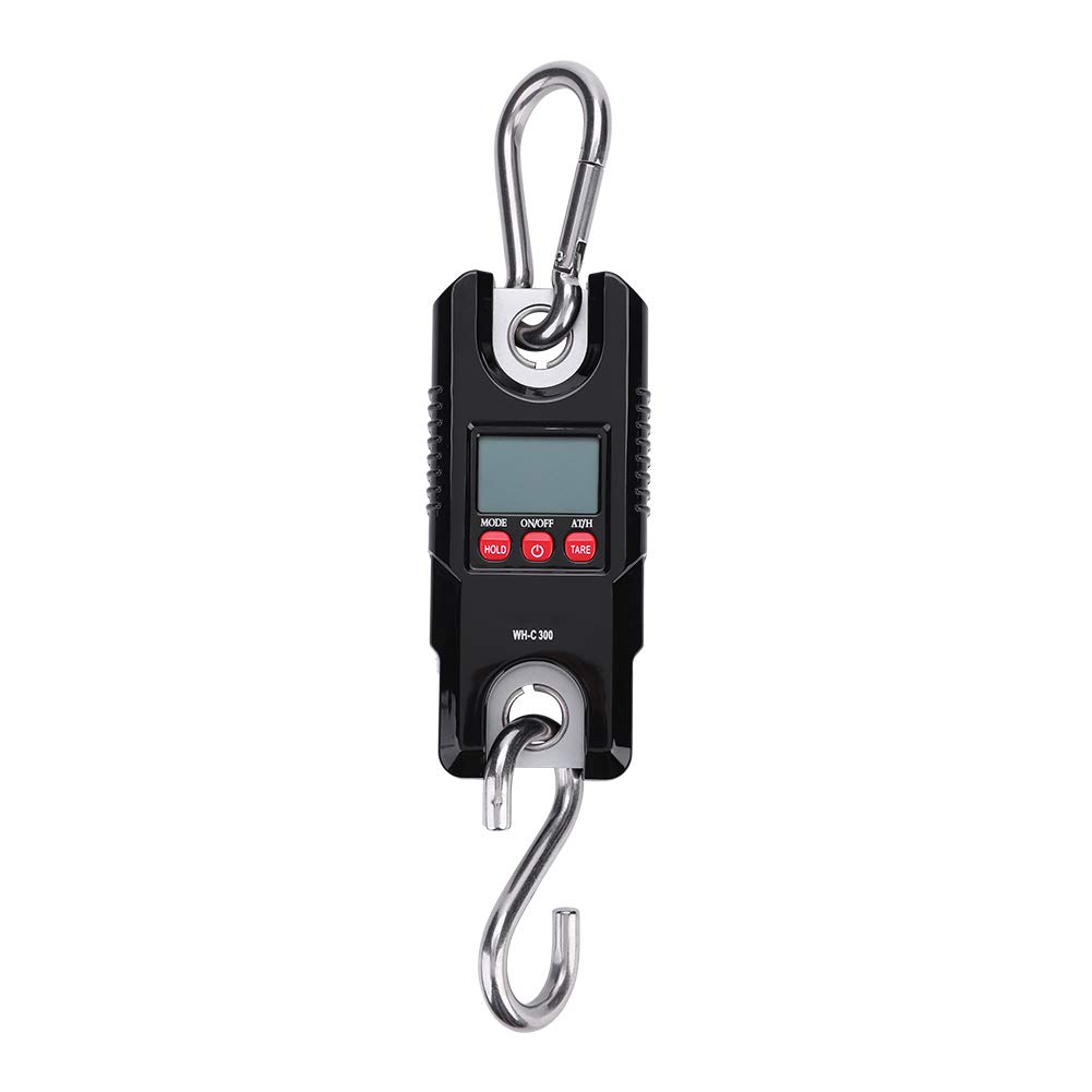 HERCHR Digital Hanging Scales, 300kg Portable Plastic Electric Digital Hanging Scale Balance Digital Fishing 2AA Battery Electric Scale with Hook Tool for Home Hunting Fishing