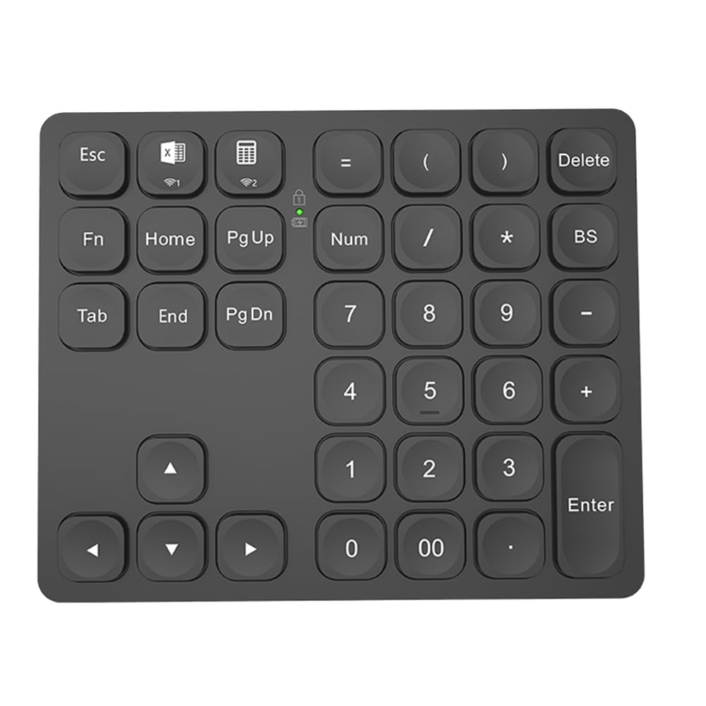 Double clavier numérique Bluetooth rechargeable, pavé numérique sans , pour ordinateur portable, clavier numérique Slinet-noir, facile à installer, facile à utiliser