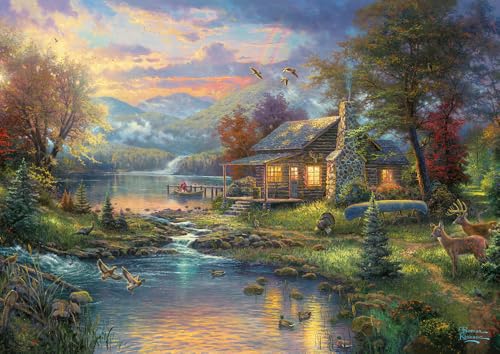 Schmidt Spiele- Thomas Kinkade Nature Paradise - Puzzle (500 Piezas, en Lata nostálgica), Color...