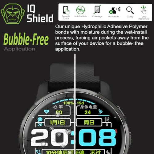 IQShield 6 Pack for Garmin Venu 2 / Garmin Venu 2 Plus 45mm Screen Protector Easy Install Ultra Thin Smudge Resistant Anti-Scratch Anti-Bubble Clear TPU Film - Thumbnail 7