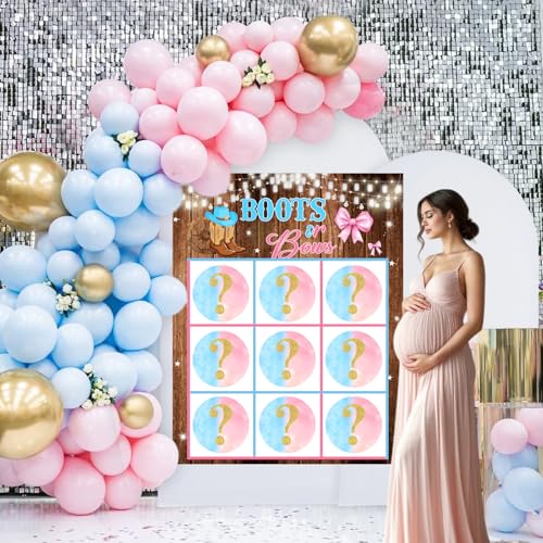 Boots or Bows Gender Reveal Tic Tac Toe miniatura 4