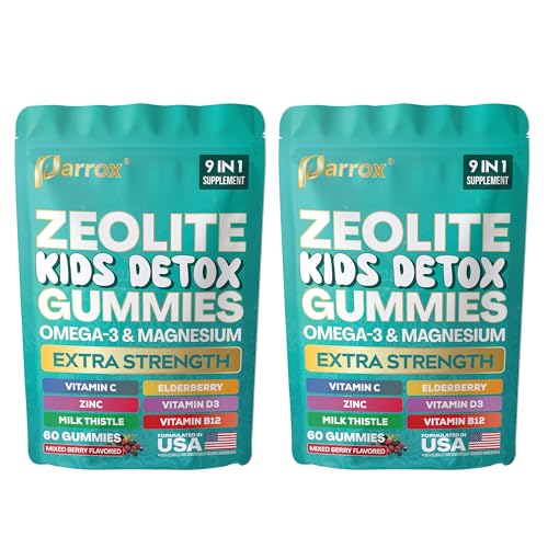 Parrox Zeolite Kids Detox Gummies 9-in-1 Sugar-Free Mixed Berry 2 Pack