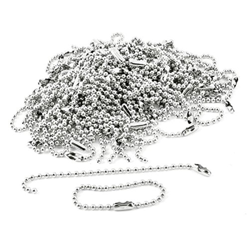 GBSTORE 100pcs Silver Tone Connector Clasp Ball Chains Keychain Tag 10cm(3 7/8)