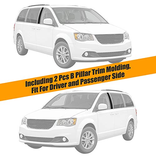 926-446 2Pcs B Pillar Trim Cover Driver & Passenger Side Front Windshield Outer Door Molding Compatible With 2008-2016 Chrysler Town & Country 2008-2020 Dodge Grand Caravan Replace 926-445 5020664Aa #TOP1