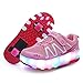 Rad-Turnschuhe Roller Schuhe Kinder Jungen USB Charged LED Skate-Schuh-Kind Doppel Räder Schuhe Outdoor, Thanksgiving, Weihnachten Geschenke,Rosa,37
