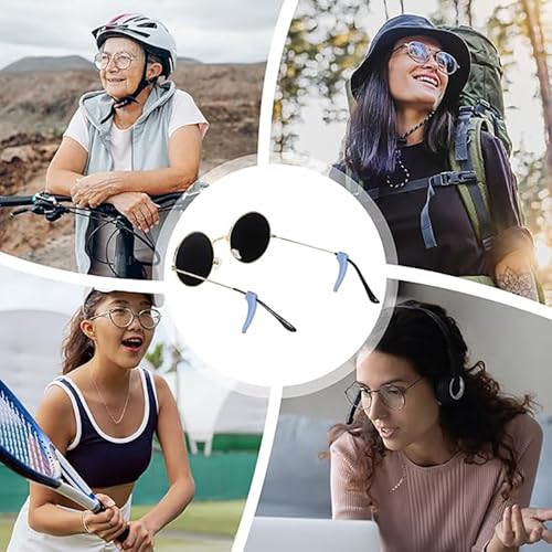 Image of Obtheleg Anti-Slip Silicone Eyeglass Ear Grips (4 Pairs) | Comfortable soft glasses ear hooks, non-slip temple tips retainer holders for sunglasses and spectacles.