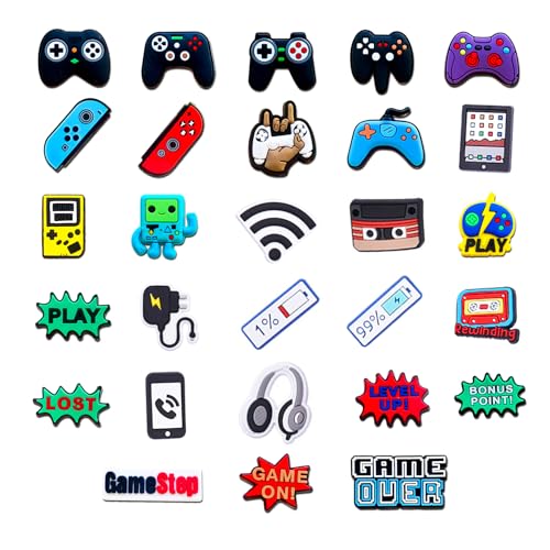 Pwsap 28PCS Fresco Juego Adornos de Zapatos, Videojuego Mango