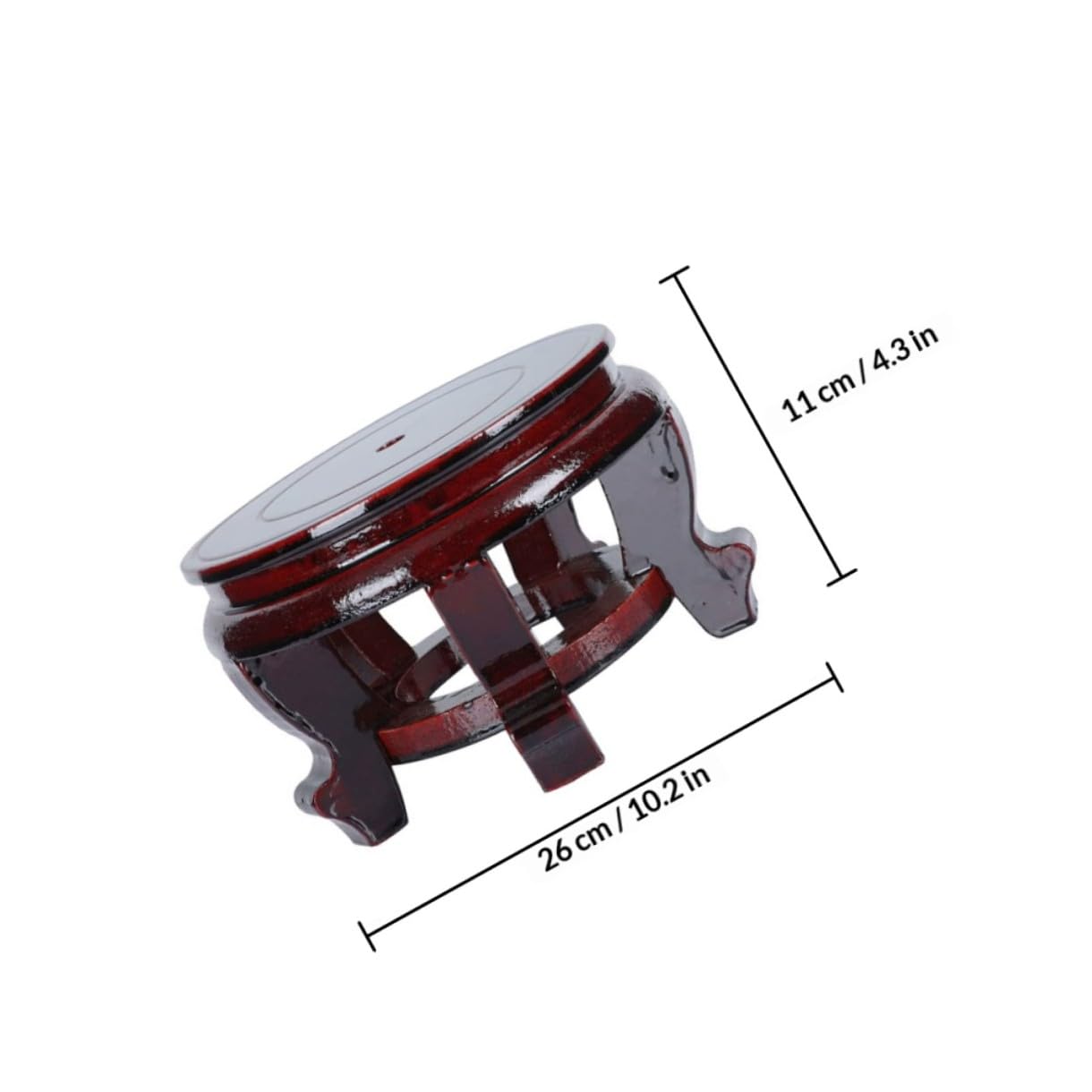 DOITOOL Soporte de Macetas de Madera Maciza Redondo 24 Cm Diámetro X 12 Cm Alto, Base para Plantas Interior Resistente hasta 70 Kg, Expositor para Jarrones, Acuarios y Artesanías