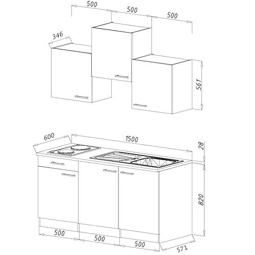 respekta Küche Miniküche Singleküche Luis 150cm Einbau Weiß Rot ohne Kühlschrank 3 respekta Küche Miniküche Singleküche Luis 150cm Einbau Weiß Rot ohne Kühlschrank