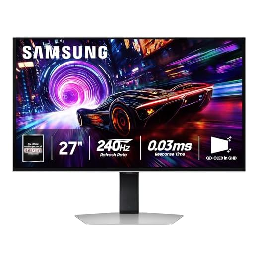 SAMSUNG 27-inch Odyssey QD-OLED G8 (G81SF), 4K, 240Hz, Gaming Monitor, 0.03ms Response Time, DisplayHDR True Black 400, AMD FreeSync™ Premium Pro, Ergonomic Stand, LS27FG810SNXZA, 2025