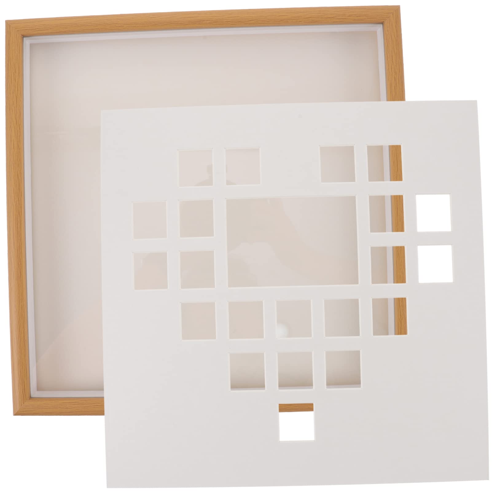 PRETYZOOM Diy Wood Picture Frame Love Shape 22 Grid Oil Painting Craft Frame for Boys and Girls