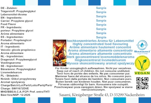 Sangria arôme concentré pour fabriquer un e-liquide fruité vegan - 4
