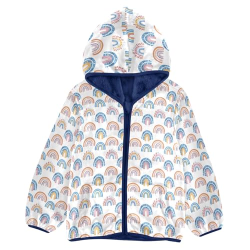 Rainbow Hearts Boys Fleece Coat,Children's Zip-Up Hoodie Jacket,Baby Warm Fashion Outerwear 3-10T,A113411
