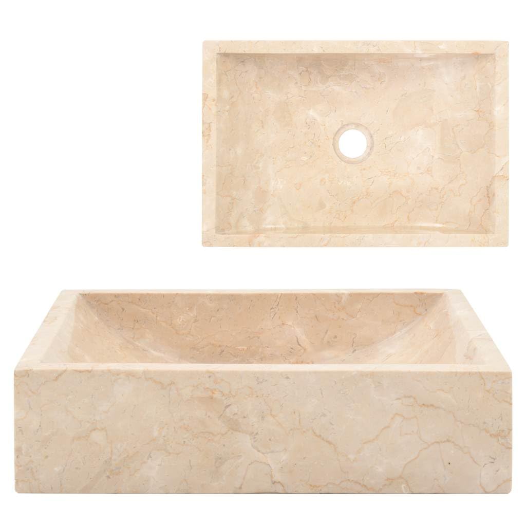 Vidaxl Sink 45X30X12 Cm Marble High Gloss Cream from B&Q