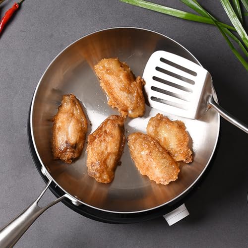 iFCOW Stainless Steel Frying Pan, 12 Inches 3 Layers Fast and Even Heat Cooking Frying Pan Chefs Pans for All Stovetops - Image 4