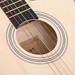 38'' Full Size Adult 6 Strings Cutaway Folk Acoustic Guitar for Students Beginners (Black) GLFA
