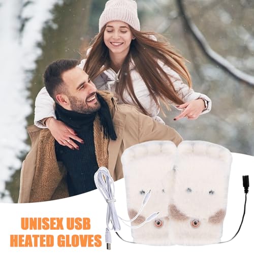Gants chauffants USB cyclisme et pêche gants d'hiver doigts complets