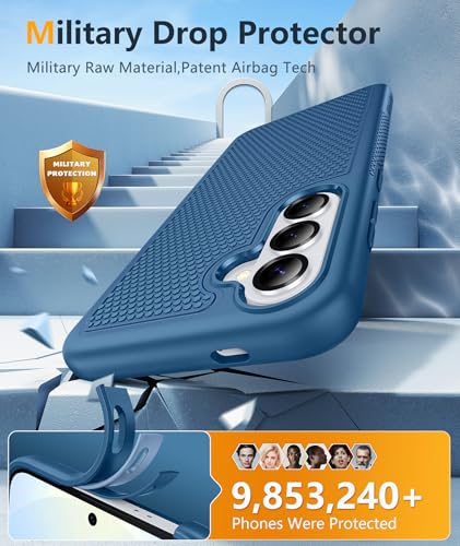 Image of FNTCASE for Samsung Galaxy S26 Plus Case: Military Grade Drop Protection, 14ft Drop Tested, Screen Protector Included, Anti-Slip Anti-Fingerprint Dual Layer Shockproof Phone Case Cover (Blue)