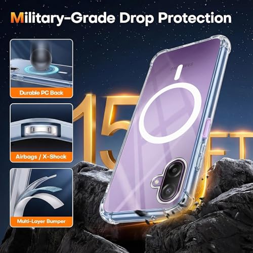 Image of Jkobi Shockproof Crystal-Clear Back Cover for Samsung Galaxy M17e (Magsafe Wireless Support | Drop & Camera Protection | Hard Polycarbonate)