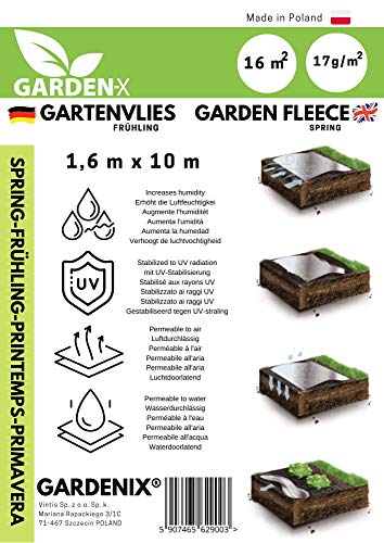GARDENIX® 16 m² Spring Fleece for Plants, Frost Plant Protection, UV stabilised, Tear-Resistant and Water permeability - Image 3