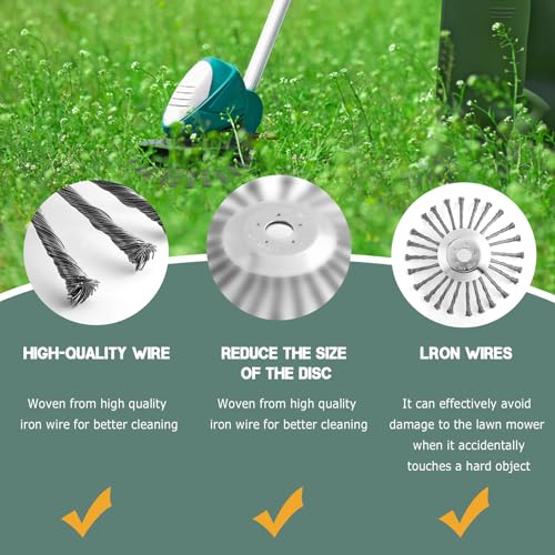 CHANGE MOORE 8-Inch Unbreakable Wired Trimmer Blade - Lightweight Power Rotary Scissors Lawn Trimmer with Universal Attachments Head - Durable Steel Wire Wheel Brush Weed Eater Blades