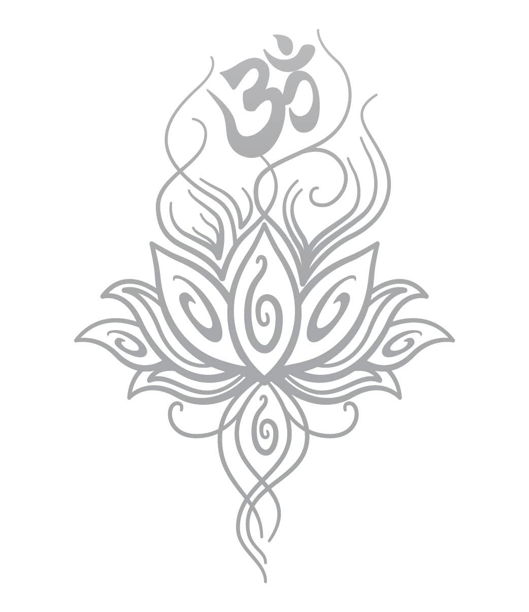 Stickers for Bikes Online Om Blooming in Lotus - Silver Colour Reflective Vinyl
