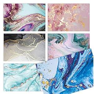 Better-Office-Products-50-Pack-All-Occasion-Greeting-Cards-Marble-Natural-Stone-Designs-Assorted-Blank-Note-Cards-High-Gloss-Finish-4-x-6-inch-6-Designs-Blank-Inside-Color-Box-with-Envelopes