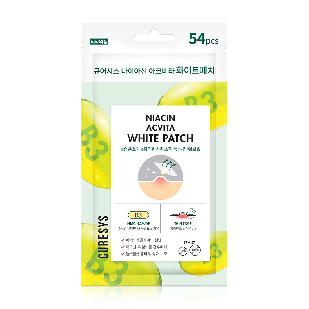 Niasin Activa White Patch(54 dots) | Acne Pimple Healing Patch | Absorbing Hydrocolloid Spot Treatment | Fast Healing | Blemish Covering | Niacinamide | 2Sizes | Ultra Thin