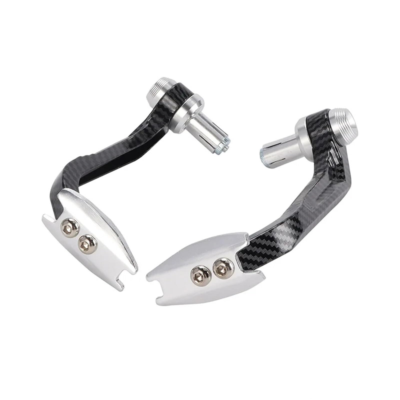 KPLOUNB Motorcycle Brake Protector Motorcycle Handlebar Brake Clutch Lever Hand Guard Protector Gear Modification Accessories Handguard Shield Motorcycle Handguards(B-Carbon-Silver)