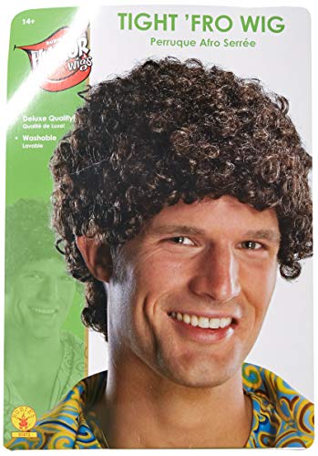 Rubie s mens Tight Fro Wig, Black Party Supplies, Multicolor, One Size US