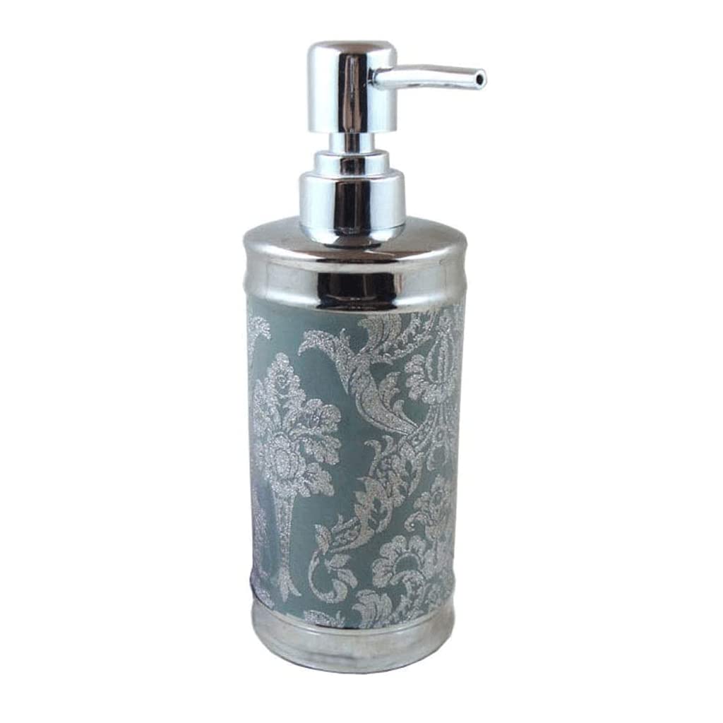 NZPOST Distributore di Sapone Ricaricabile Distributore di Sapone da 380 ml Distributore di lozione in Ceramica Goffrata Distributore di Pompa per Sapone Ricaricabile con Pompa di Durata