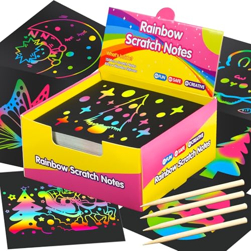 MEUOFLANMEE Rainbow Scratch Paper for Kids: Classroom Art Crafts Stocking Stuffers Back to School...