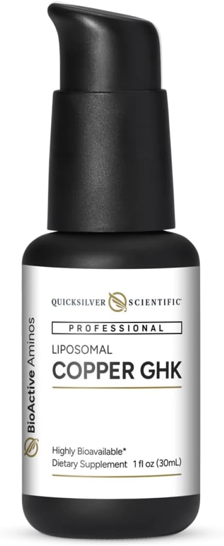 Quicksilver Scientific Oral Liposomal Copper GHK - Oral Liposomal Supplement for Collagen Support - Vegan, Gluten-Free, Sugar-Free & Non-GMO - 1 fl oz (30 Servings)