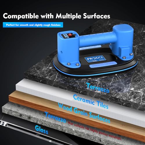 Electric Suction Cup Lifter for Tiles, Glass & Marble – 660LBS/300KG Max Suction, Dual Motors, LCD Display, Powerful Mode for Textured Surfaces, 4500mAh Battery, 12h Runtime, Industrial Grade Tool - image 4