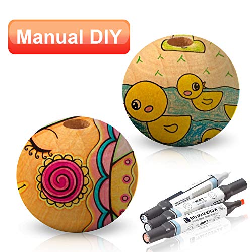 Bronagrand 100Pcs 20Mm Natural Color Round Ball Wood Spacer Beads Jewelry Findings Charms #TOP6