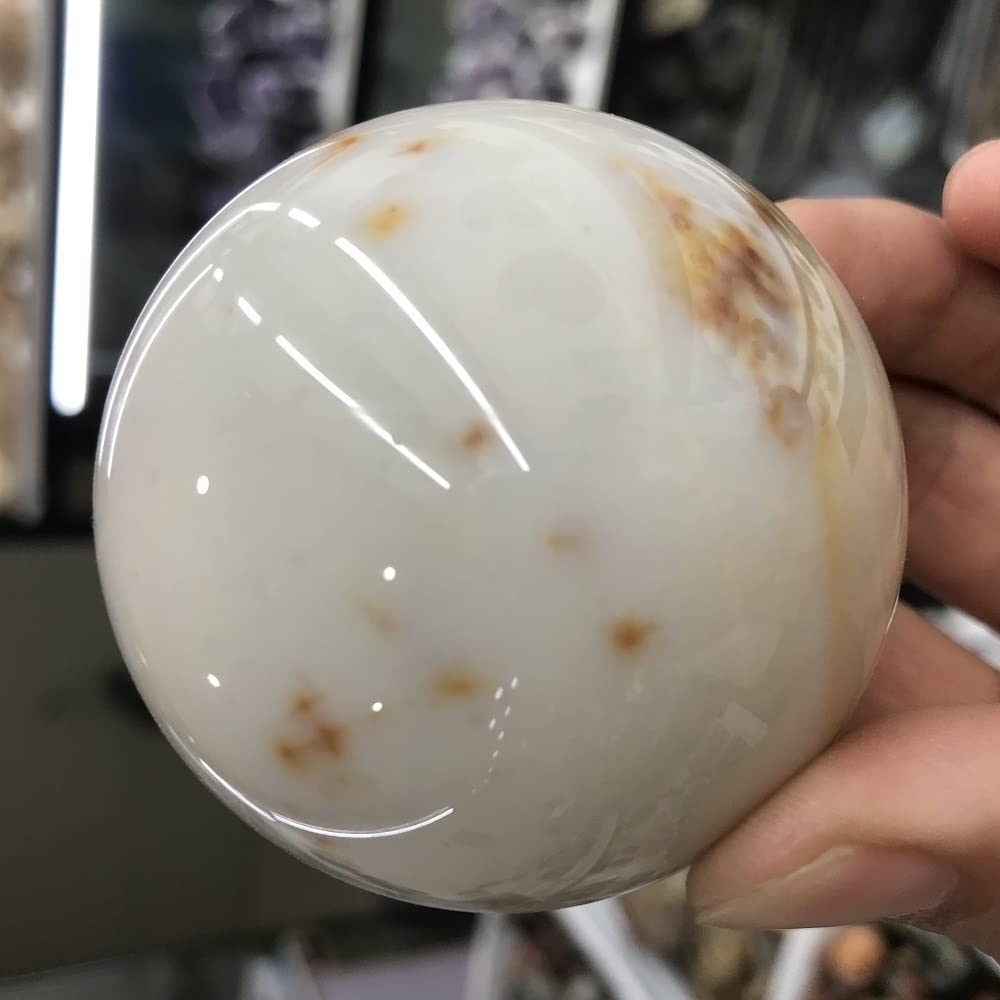 Medytacja dom Naturalna kryształowa kula kwarcowa kula oceaniczna, kamień dom zdobione kamienie kula (rozmiar: 350-450 g)