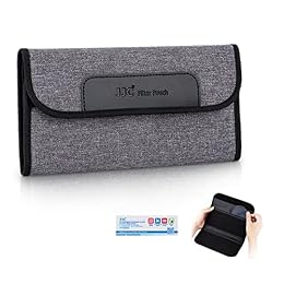 JJC 4 Pockets Lens Filter Case for Filter Up to 82mm (37mm 40.5mm 43mm 46mm 49mm 52mm 55mm 58mm 62mm 67mm 72mm 77mm),Foldout Filter Pouch with Microfiber Cleaning Cloth,Photography Filter Holder Bag