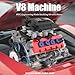 Mavo brix V8 Engine Building Set, Model Kit for Adults, Build Your Own MOC Mini V8 Engine Model Toy with Motor, Display, Home Office Decor, Ideal Gift, 1189PCS