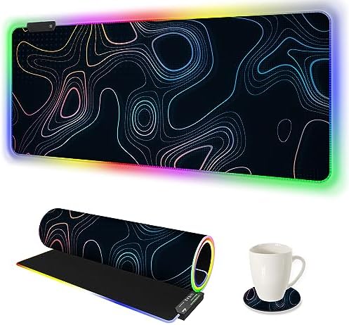 ARTSO RGB Gaming Mouse Pad, Large Extended Soft Led Mouse Pad with 14 ...